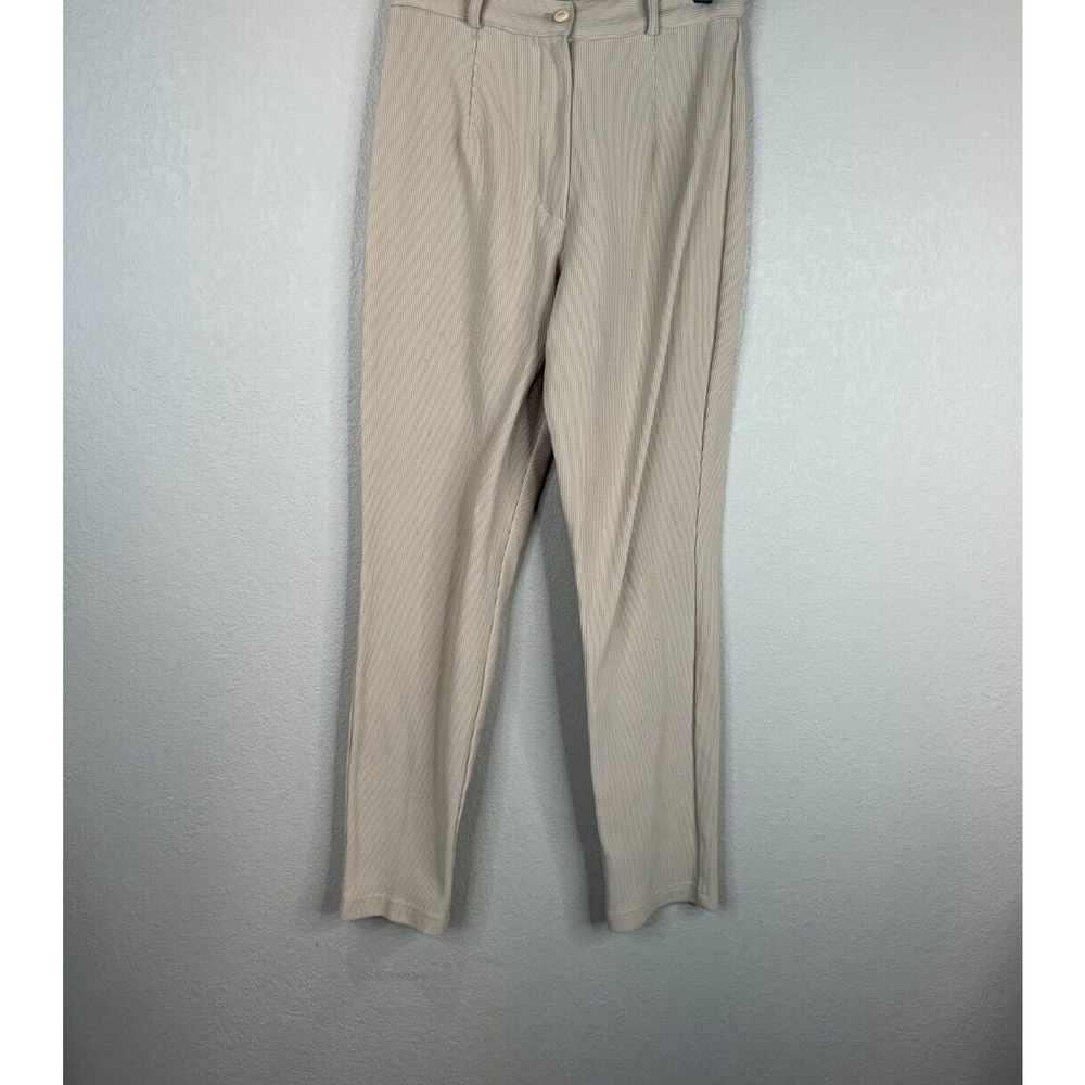 Harlow Women's High Rise Ribbed Ankle Pants Tapered Leg Tan Size 4 Capsule Lux